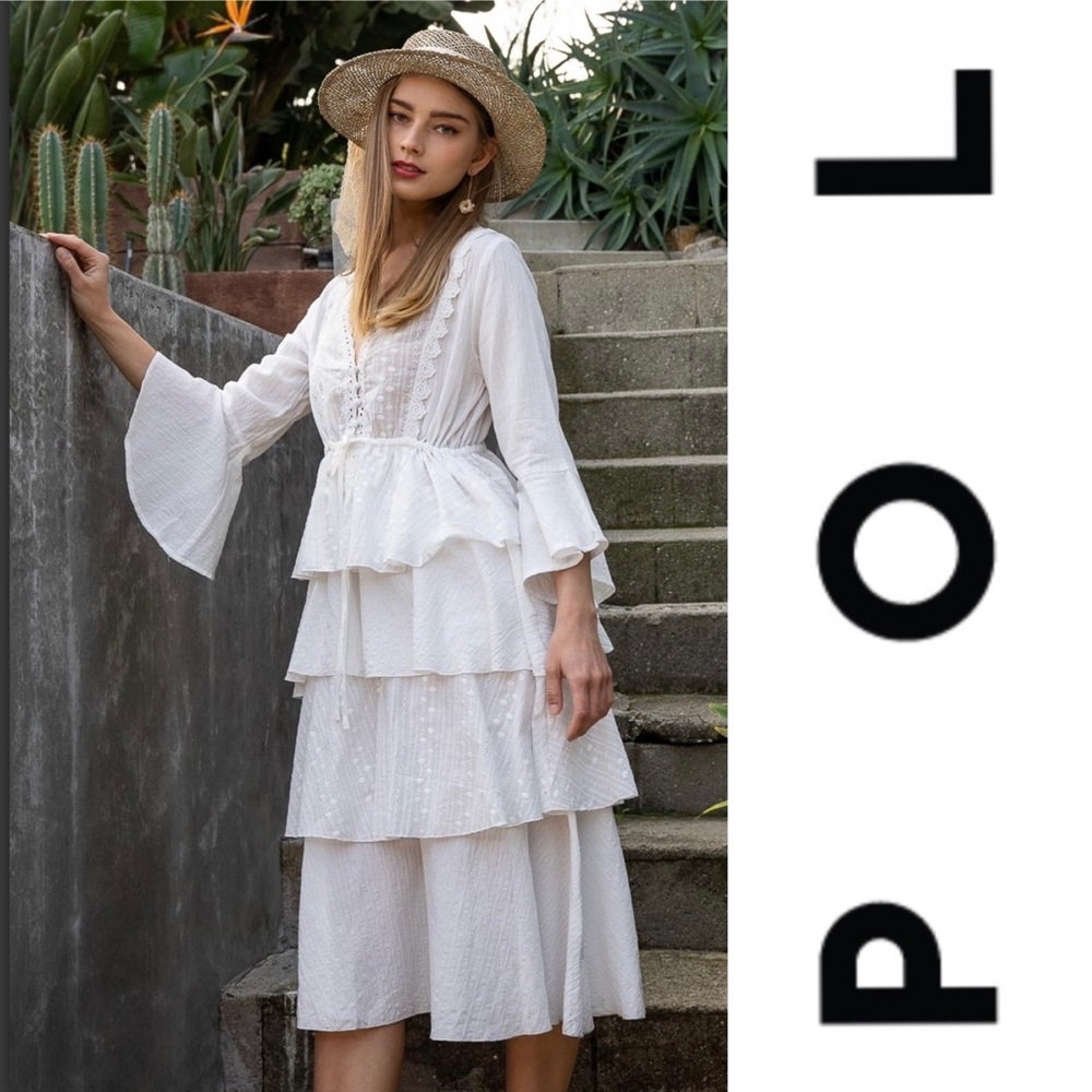 POL Romantic White Lace Dress - Picture 4 of 4